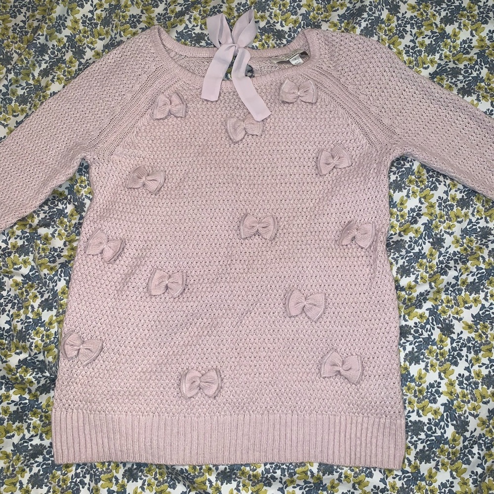 S Light Pink Bow Lauren Conrad Sweater